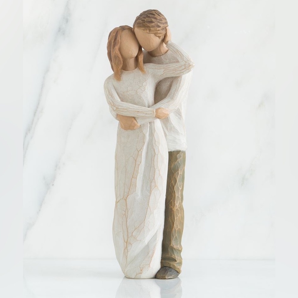 Willow Tree Together Loving Couple Sculpture in Cream and Tan Figurine